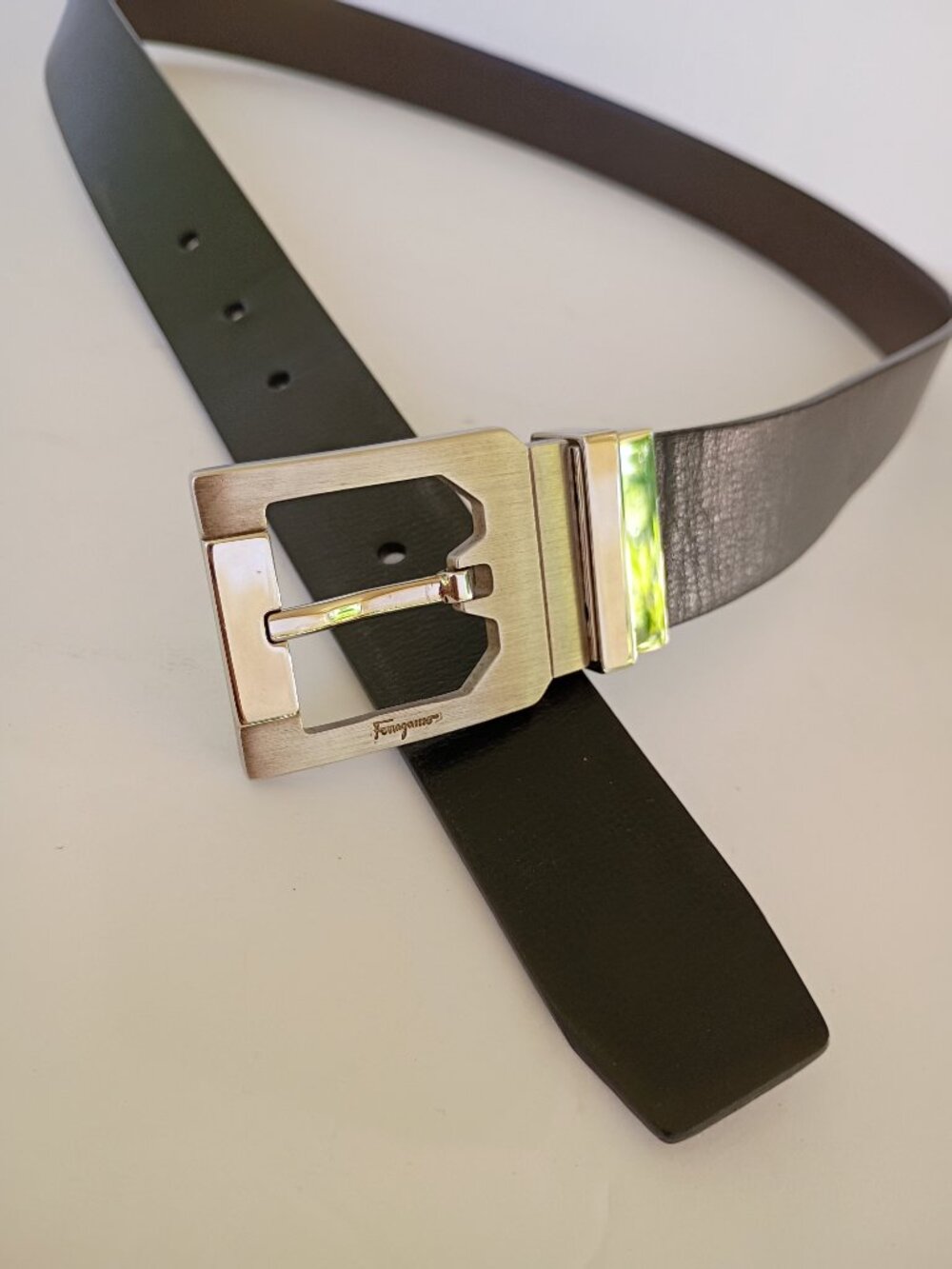 FERRAGAMO men’s reversible Black brown belt EUC